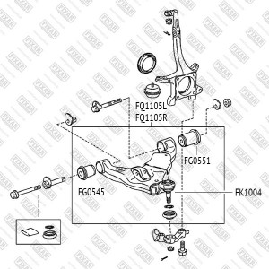 Рычаг передней подвески нижний правый TOYOTA Land Cruiser Prado 150 09-LEXUS GX  FQ1105R FIXAR