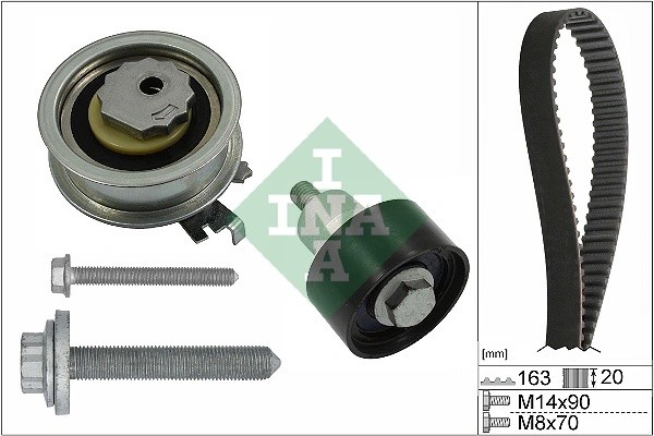 Комплект ГРМ AUDI A1 (12-) SKODA Yeti (14-),Octavia (ремень,ролик) INA 530059211 INA