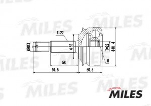 ШРУС наружный OPEL ASCONA/KADETT 1.0-1.6 81-93 (GKN 300976) GA20341 GA20341 MILES