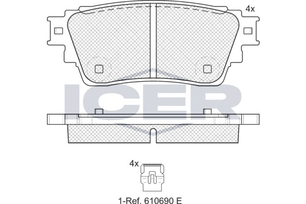 182357 колодки дисковые задние!\ Mitsubishi Outlander 2.4 13>/Eclipse Cross 1.5  182357 ICER
