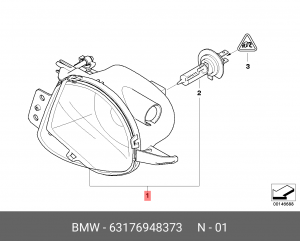 Фара противотуманная BMW 3 (E90) левая OE 63 17 6 948 373 BMW
