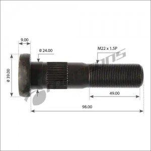 Шпилька колеса ROR TA,TC,TM (М22х1.5х98/107) MANSONS 033.810.003 MANSONS
