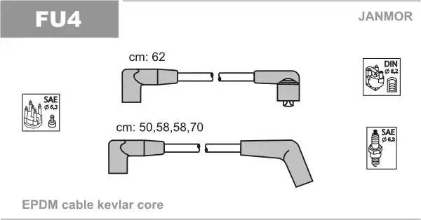 к-кт проводов!\ Ford Sierra 1.8 ICVH 88> FU4 JANMOR