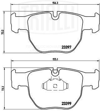 Колодки тормозные дисковые передние с датчиком PF4252 TRIALLI