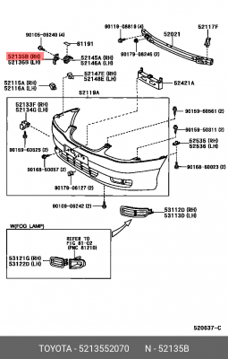КРОНШТЕЙН 52135-52070 TOYOTA