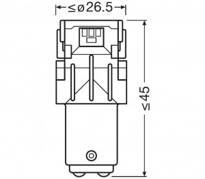 Лампа светодиодная 12V P21/5W BAY15d блистер (2шт.) LEDriving SL Yellow OSRAM 7528DYP-02B OSRAM