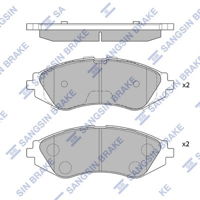 Колодки тормозные DAEWOO NEXIA/LANOS R14 00-/EVANDA 05- передние SP1077 SP1077 SANGSIN