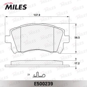 Колодки тормозные передние (Смесь CERAMIC серия PRO) SUBARU FORESTER 9702/LEGACY E500239 MILES