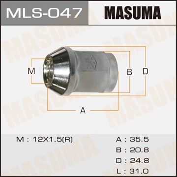 гайка крепления колеса! M12x1.5\ MLS047 MASUMA
