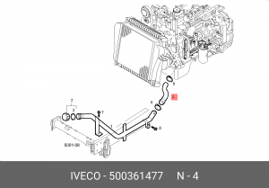 500361477 ПАТРУБОК 500361477 IVECO