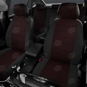 Авточехлы универсальные экокожа-жаккард черно-красные комплект AVTOLIDER UJK31-0105 AVTO LIDER 1