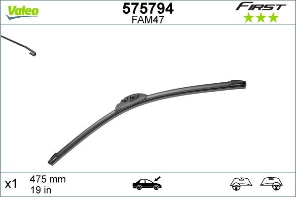 Щетка стеклоочистителя бескаркасная First 475мм 575794 VALEO PHC
