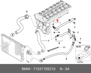 BMW 3-СЕРИЯ E46/5-СЕРИЯ E39/7-СЕРИЯ E38/X3 E83/Z3/ подающий 11 53 1 705 210 BMW