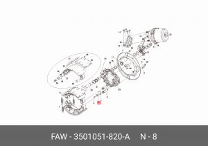 Вал передней тормозной колодки 3501051-820-A FAW