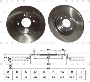 Диск тормозной передний вентилируемый HYUNDAI Solaris 10-KIA Rio 11- BS0254 BS0254 BLITZ