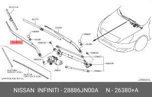 ПОВОДОК ARM ASSY-WINDSH 28886-JN00A 28886-JN00A NISSAN