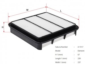 Фильтр воздушный  TOYOTA AVENSIS 2,0 2009 -   TOYOTA AURIS 2,2 2007 - 2012 A1517 A1517 JS ASAKASHI