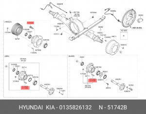 Шпилька колеса HYUNDAI HD35 (17-) KIA Bongo (04-) заднего правая OE 0135826132 HYUNDAI KIA