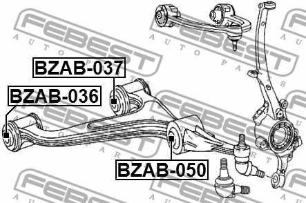 Сайлентблок нижн передн рычага MERCEDES BENZ E-CLASS 210 4 MATIC 1996-2002 BZAB- BZAB-050 FEBEST
