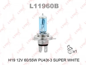 LYNX SUPER WHITE Галогенная лампа PU43t-3 L11960B LYNXAUTO
