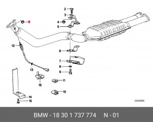 Гайка BMW OE 18 30 1 737 774 BMW