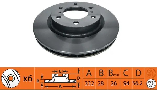 Диск тормозной передний MITSUBISHI PAJERO IV 07- BR23132T BR23132T SB NAGAMOCHI