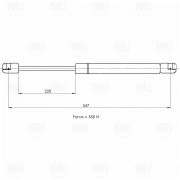 Упор газовый (амортизатор) Renault Megane II (02-) универс. с откр. стеклом (кры GS0914 TRIALLI