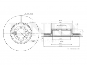 Диск тормозной передний BRD-20488 UNIO