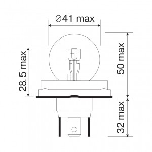 Лампа подсветки R2 12V 75/70W "Маяк" (P45t, фарная) 61275 MAYAK