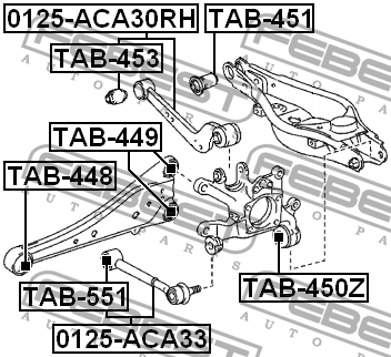 Сайлентблок задн попер тяги TAB-551 TAB-551 FEBEST