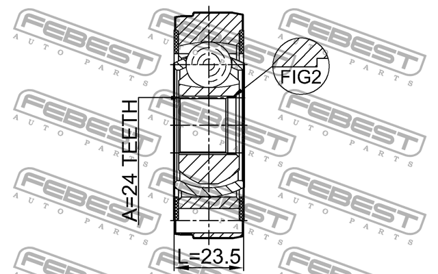 ШРУС карданного вала 24x78 2711-XC90SHA 2711-XC90SHA FEBEST