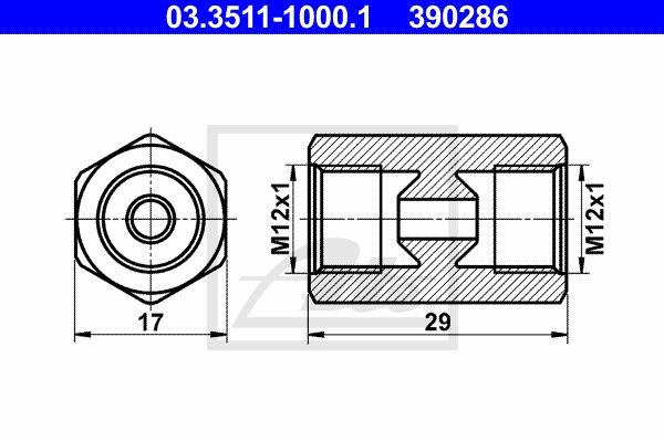 переходник! M12x1.0 L=29mm\ 03.3511-1000.1 ATE