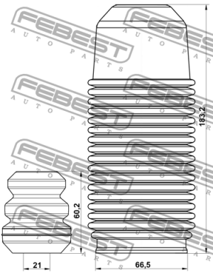 Пыльник передн амортизатора с отбойником комплект SUBARU IMPREZA G12 2007-2014 S SBSHB-B14F-KIT FEBEST