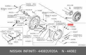 фиксатор пружинки барабанных колодок!\ Nissan 44082-U920A NISSAN