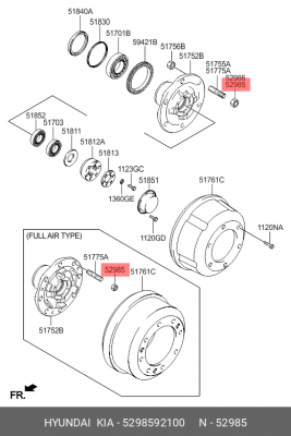 Гайка колеса М24х2.5х34 конус открытая ключ 41мм HYUNDAI HD120,AeroTown,AeroSpas 5298592100 HYUNDAI KIA