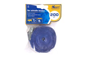 Стяжка крепления груза 0.2т 6м-25мм (полиэстер) с фиксатором KRAFT KT800201 KRAFT