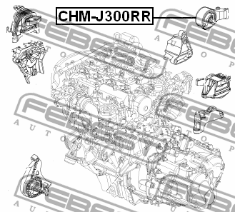 Подушка двигателя задняя CHEVROLET CRUZE (J300) 2009- CHM-J300RR CHM-J300RR FEBEST