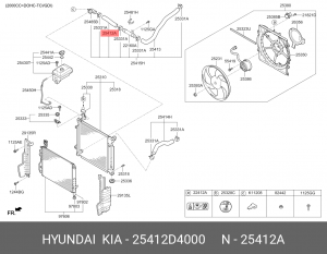 Патрубок KIA Optima (16-) радиатора нижний OE 25412D4000 HYUNDAI KIA