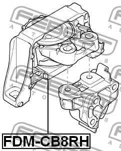 Опора двигателя правая (гидравл) FORD FOCUS II CB4 2008-2011 FDM-CB8RH FDM-CB8RH FEBEST