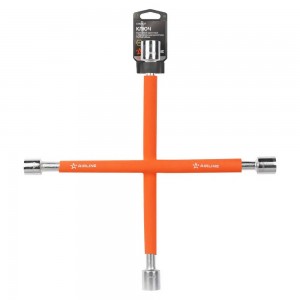 Ключ баллонный крестовой (17, 19, 21, 22) "AIRLINE" PRO (обрезиненные рукоятки L ATAB037 AIRLINE