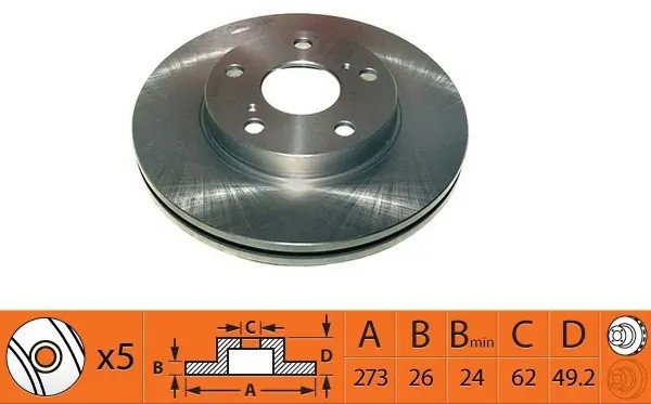 Диск тормозной передний TOYOTA AURIS 07- BR21183T BR21183T SB NAGAMOCHI