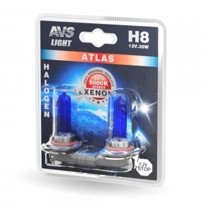 Лампа галогенная H8 12В 35 Вт (5000К) кт. 2шт. AVS ATLAS A78571S A78571S AVS