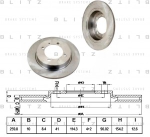 Диск тормозной задний MITSUBISHI Carisma/Space Star 95-VOLVO S40/V40 95- BS0163 BS0163 BLITZ
