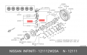 вкладыш шатунный! STD\ Nissan Patrol GR II 3.0DTi 00> 12111-2W20A NISSAN