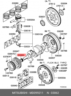 шестерня насоса масляного!\ Mitsubishi MD099211 MITSUBISHI