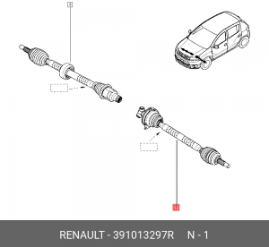 ПРИВОД ПЕР ЛЕВЫЙ В СБОРЕ 391013297R 391013297R RENAULT