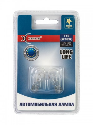 Лампа 12V W16W W2.1x9.5d блистер (2шт.) Long Life XENITE 1007152 XENITE