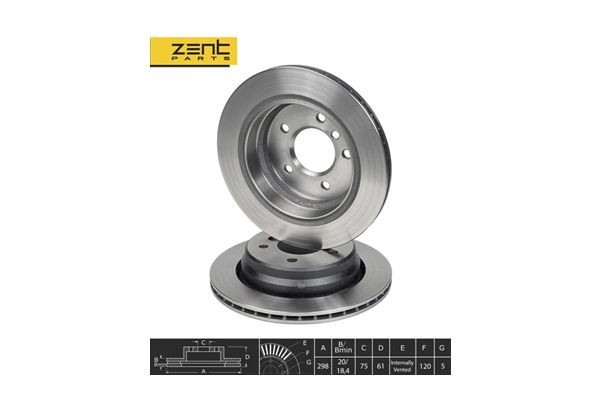 диск тормозной задний! BMW E39 2.3-4.0 M51/M52/M54/M57/M62 95> Z06074 ZENTPARTS