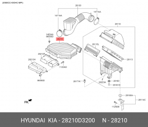 Воздухозаборник HYUNDAI Tucson (16-) KIA Sportage (16-) OE 28210D3200 HYUNDAI KIA
