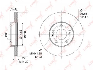 диск тормозной передний!\ Nissan Maxima all 88-00 BN-1106 LYNXAUTO